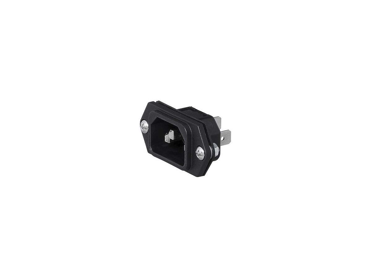 EB-Gerätestecker 3P T113 C14 eckig horizontal schwarz