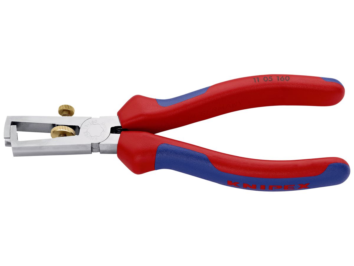 Abisolierzange KNIPEX Ø5mm/10mm² 160mm verchromt mit Mehrkomponenten-Hüllen