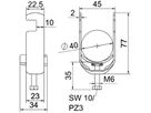 Schnellverleger BET 2056 F-Fuss Kunststoff 34…40mm 1×Kabel Stahl tfZn