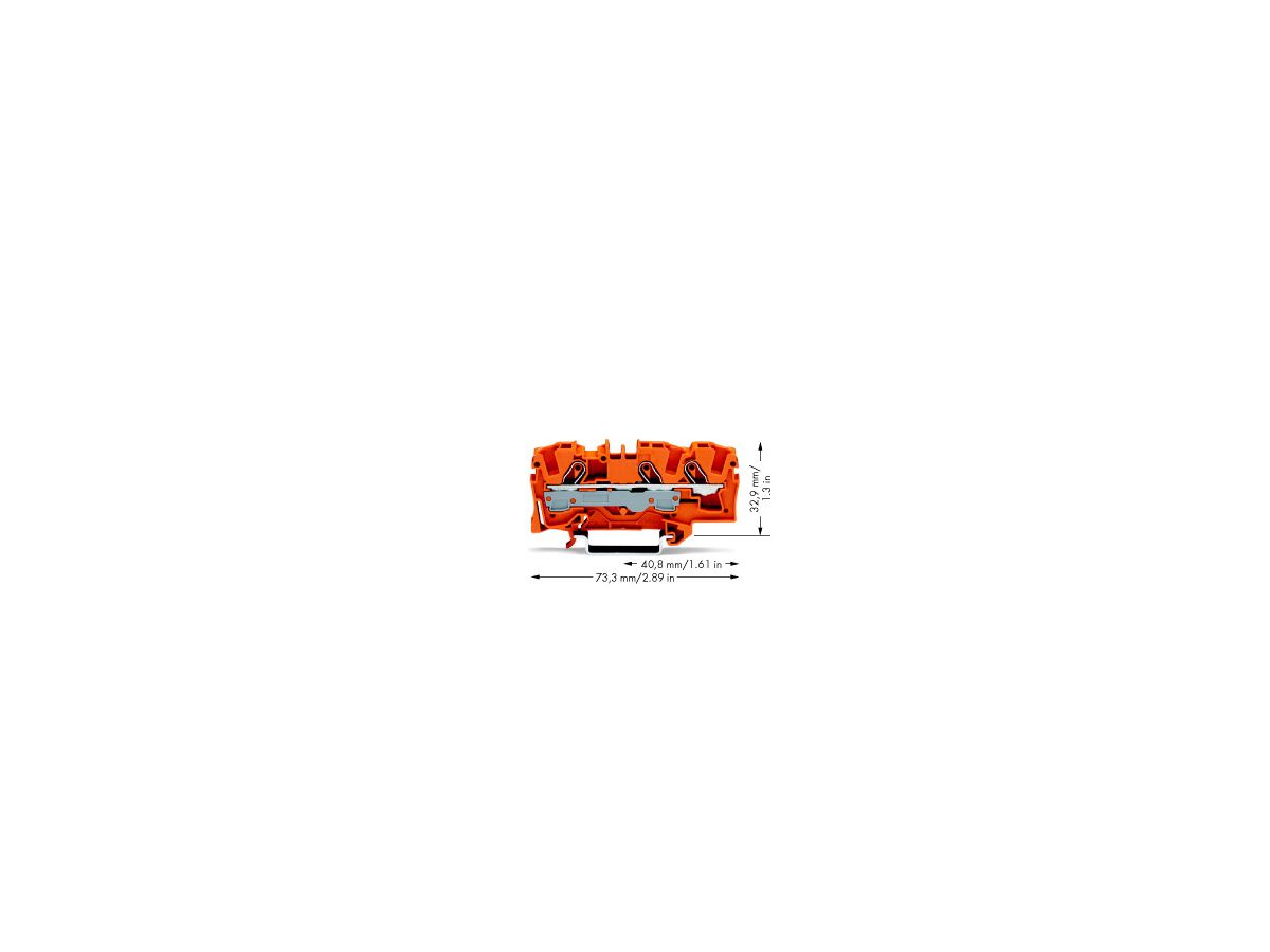 Durchgangsklemme WAGO TOPJOB-S 6mm² 3L orange Serie 2006