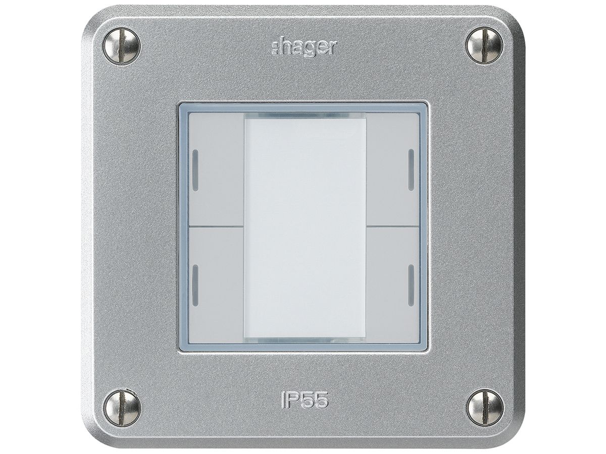 UP-Taster robusto C KNX 4× RGB LED s/e-link aluminium