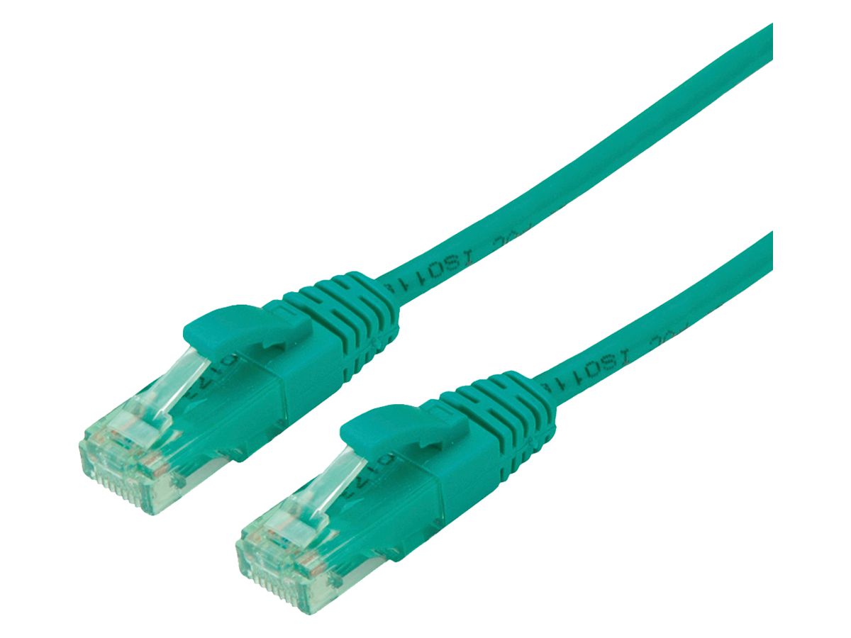 Patchkabel RJ45 ROLINE RM Kat.6A U/UTP AWG26 TPE grün 10m