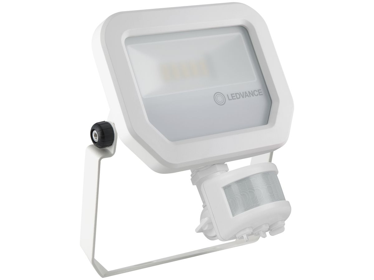 LED-Strahler LEDV FLOODLIGHT PFM SYM 100 S 10W 830 IP65 Bew.Tag.sensor weiss