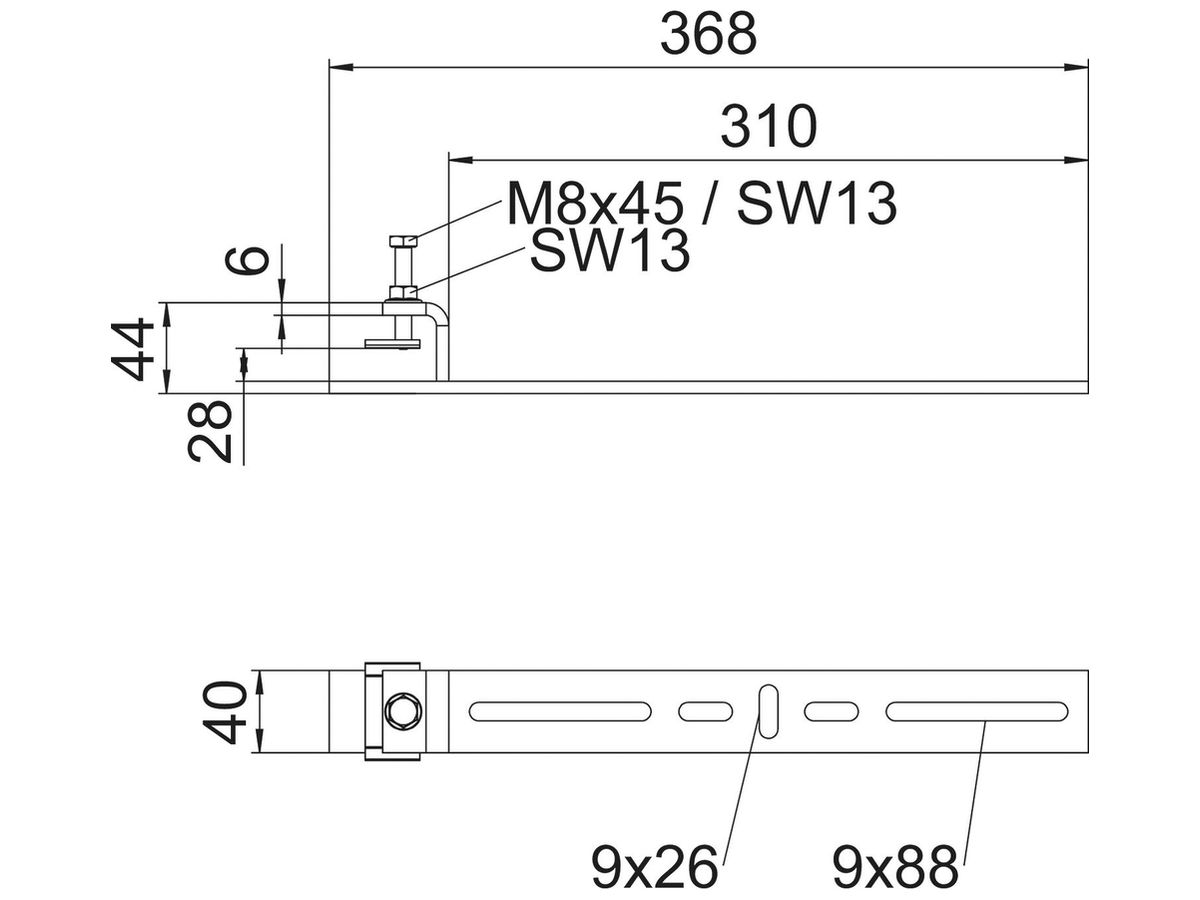 Befestigungsklammer Bettermann BFK W 300 A2 rost- und säurebeständiger Stahl