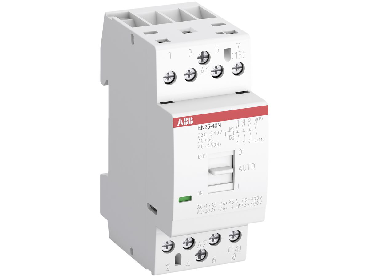 REG-Schütz ABB EN25, 4S 25A AC-1, 230-240VAC/DC Handschaltung