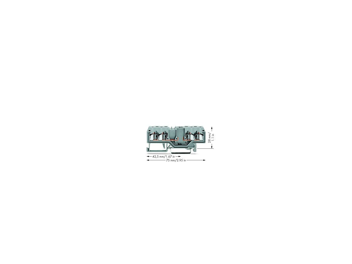 Diodenklemme WAGO 2.5mm² 4-L grau