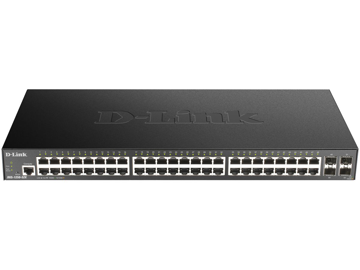 Switch D-LINK DGS-1250-52X/E, 52-Port smart managed Layer2/3 Gigabit
