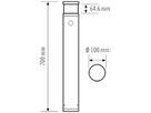 LED-Pollerleuchte ESYLUX ALVA BL DALI, 7W 3000K PIR, Ø100×700mm IP65 an, klar