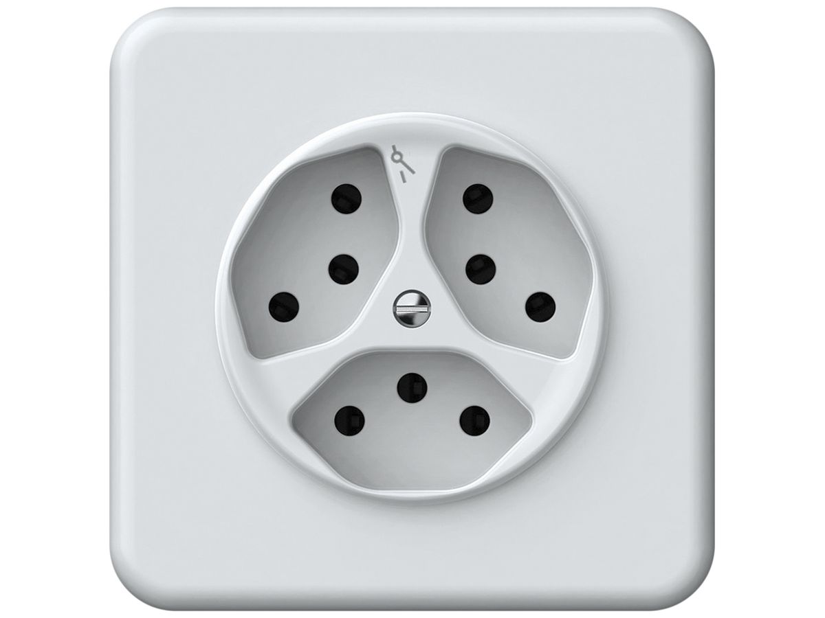 UP-Steckdose origin 3×Typ 13 1×S 10A 230V 92×92mm weiss
