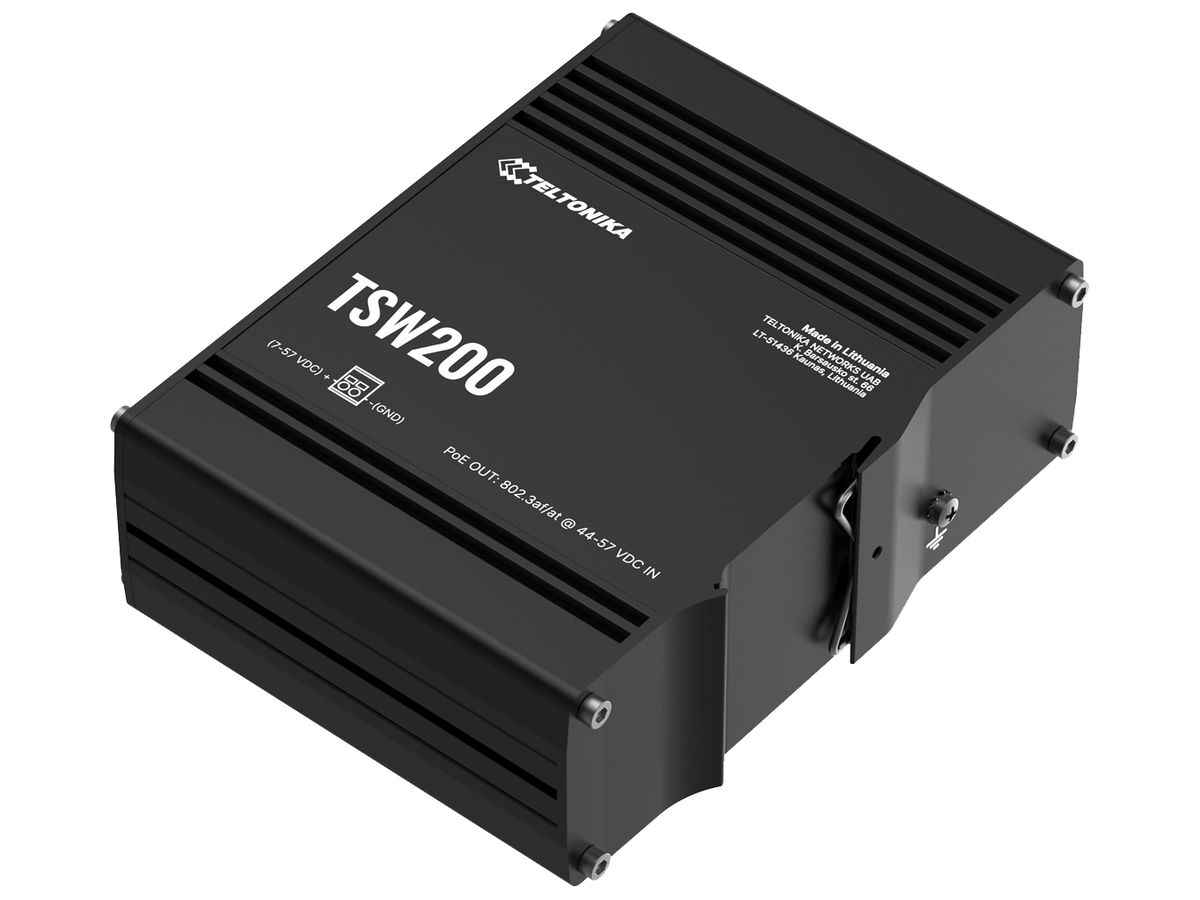 Switch Teltonika TSW200 8×RJ45 GbE 2×SFP PoE+ 8×PoE IP30