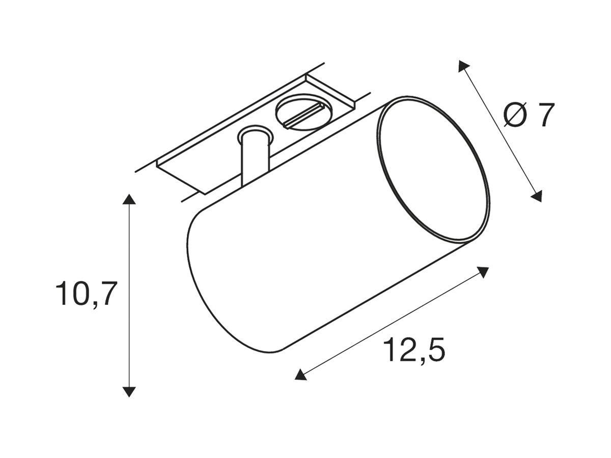 Spot SLV ASTO TUBE GU10 1×10W 1Ph Ø70×125mm weiss