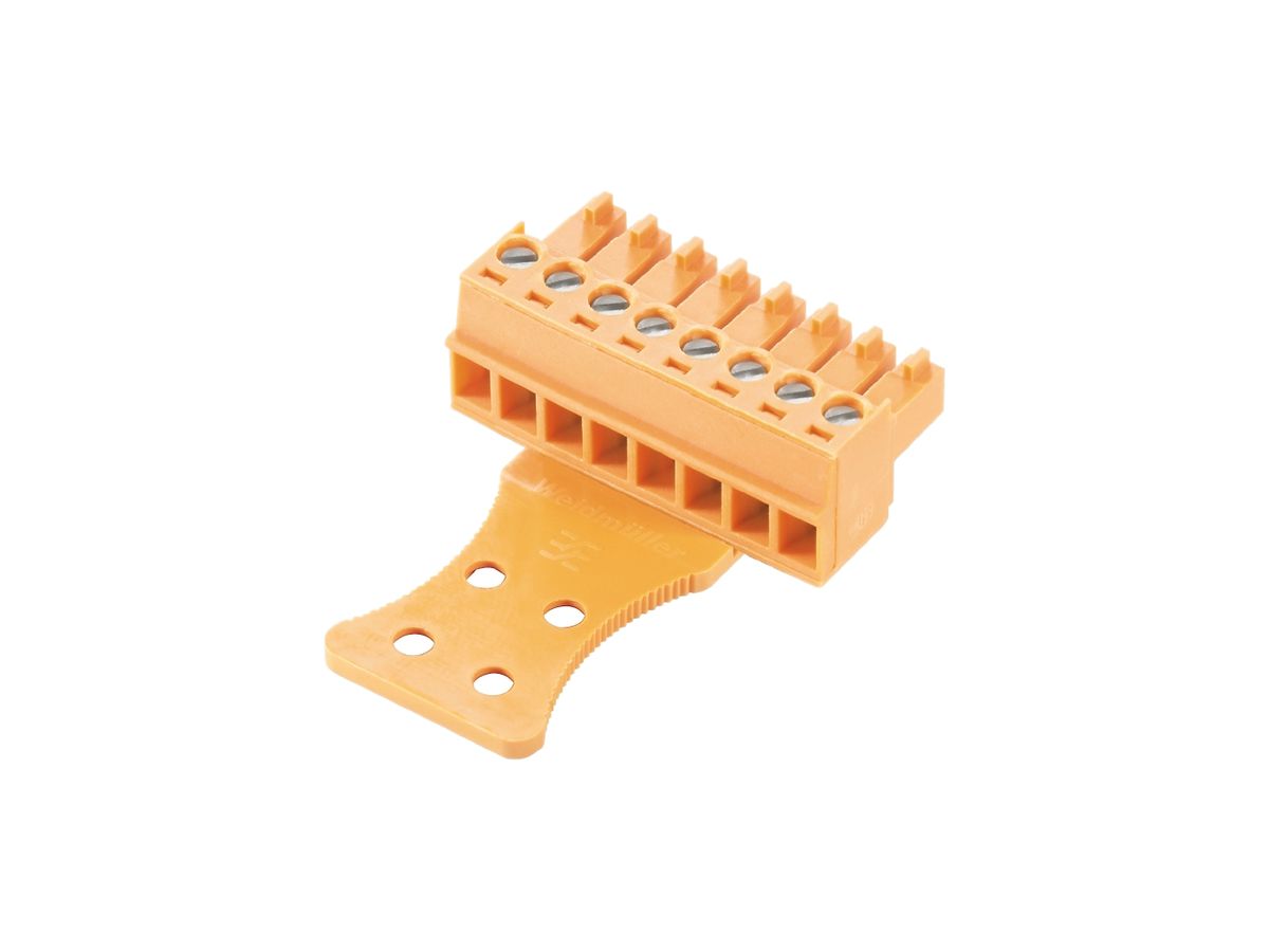 Buchsenstecker Weidmüller BCZ geschlossen Zugentlastung 3.81mm 6L orange