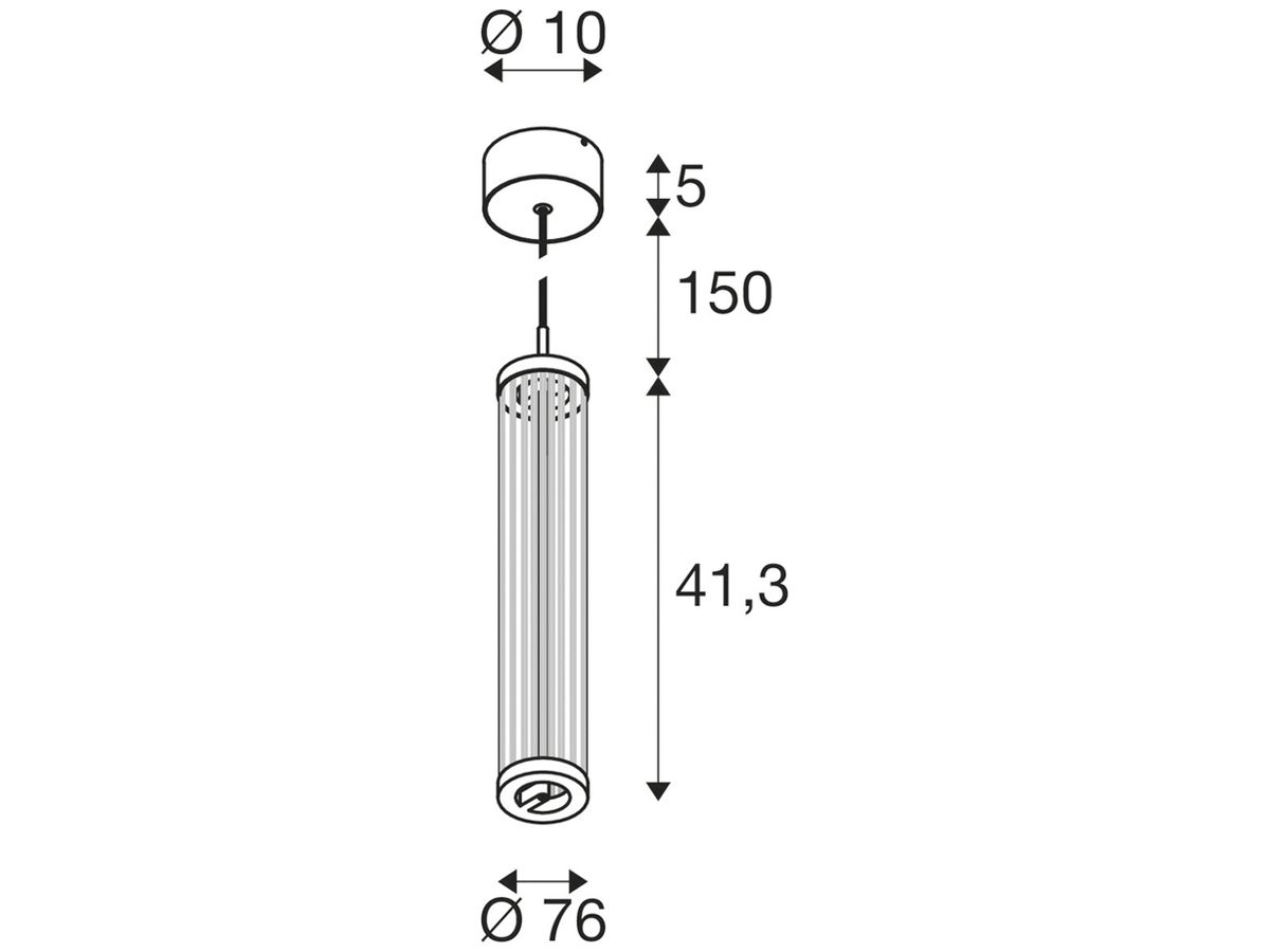 LED-Pendelleuchte SLV QUIMERA 8.2W 310lm 927…930 DIM Ø76×470mm Kupfer
