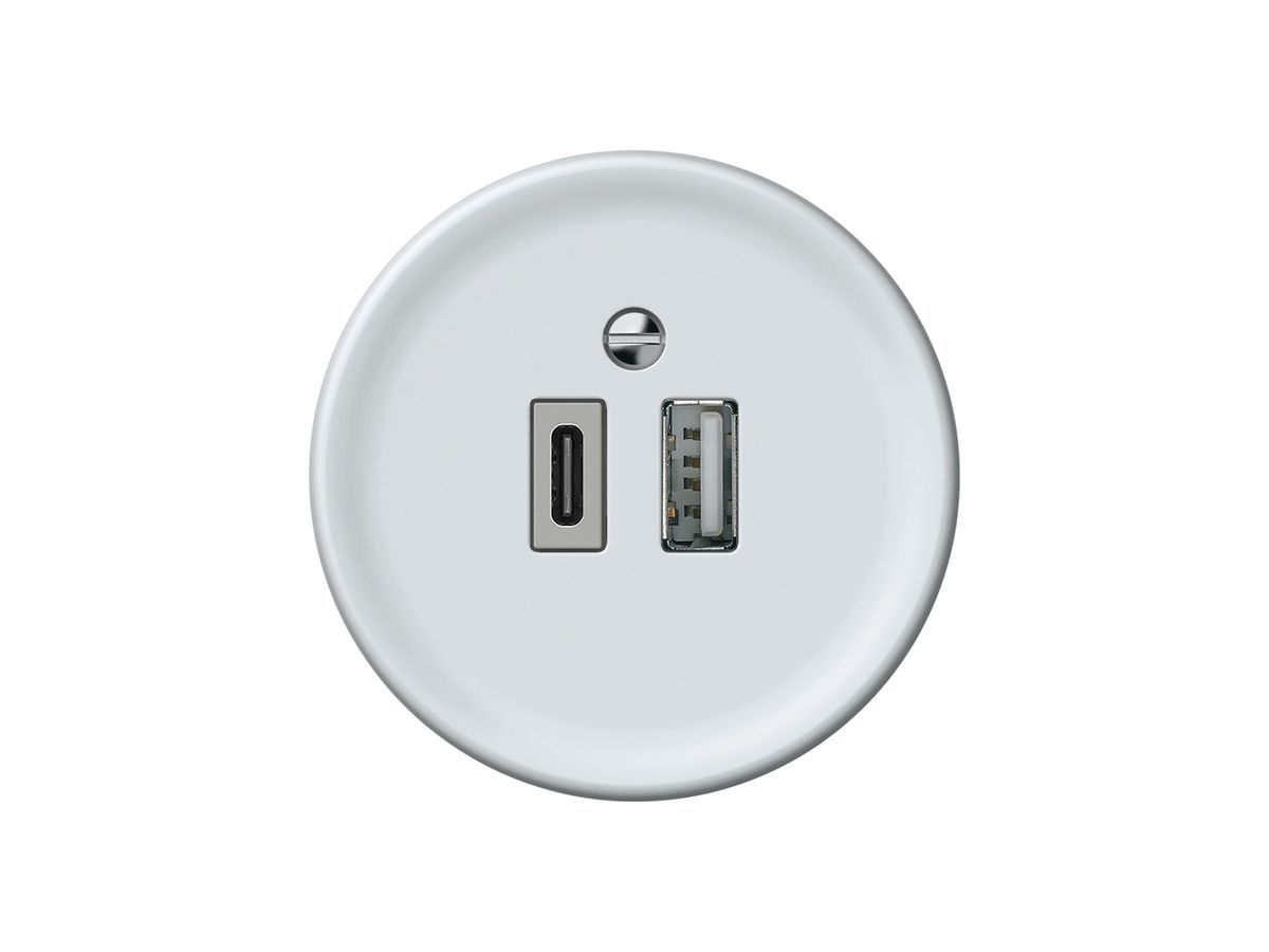 USB-Ladesteckdose origin 1×USB-A 1×USB-C 3000mA 5V weiss