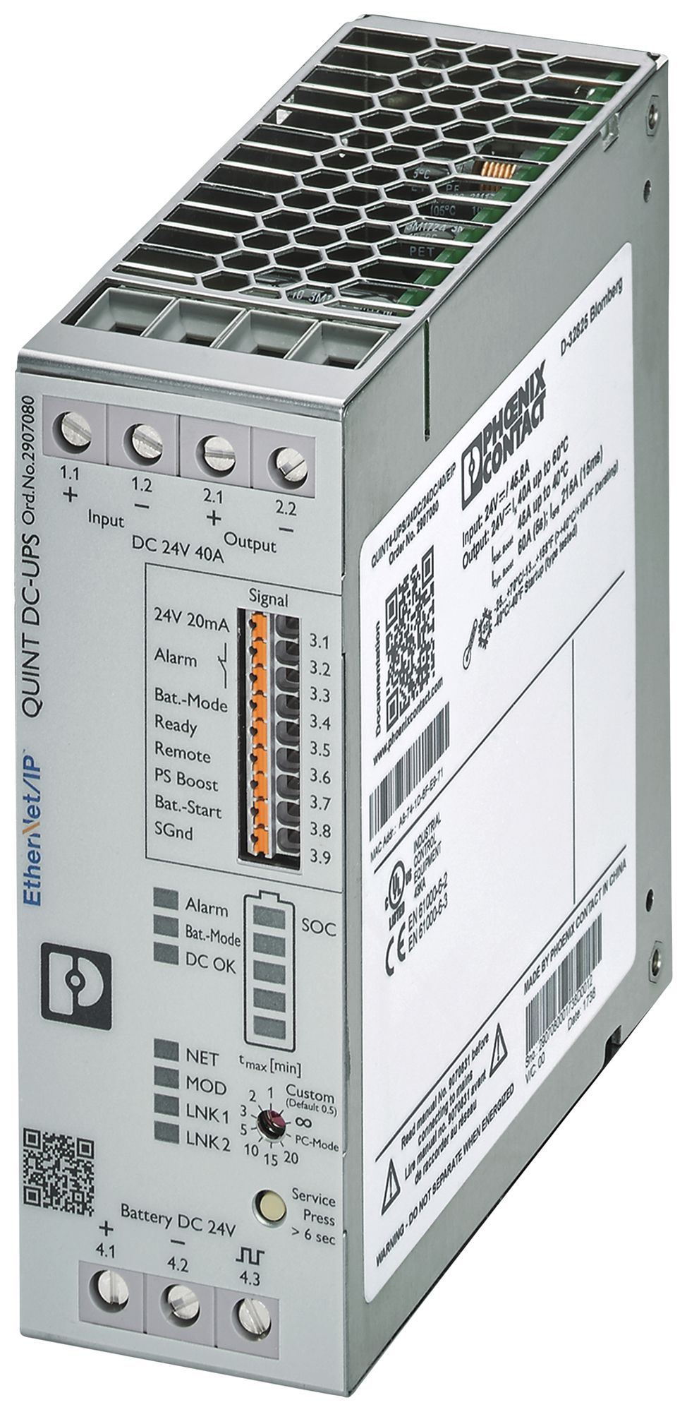USVAnlage PX QUINT4UPS/24DC/24DC/40/EIP Modbus IN 24VDC OUT 24VDC/40A