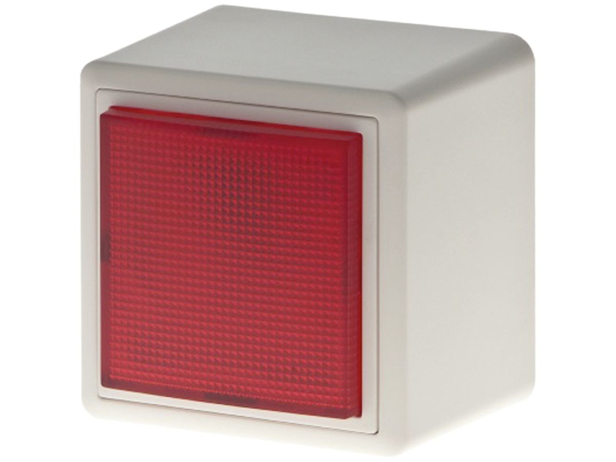 AP-Blitzleuchte EDIZIOdue rot 230VAC Hugentobler Typ 16 flach