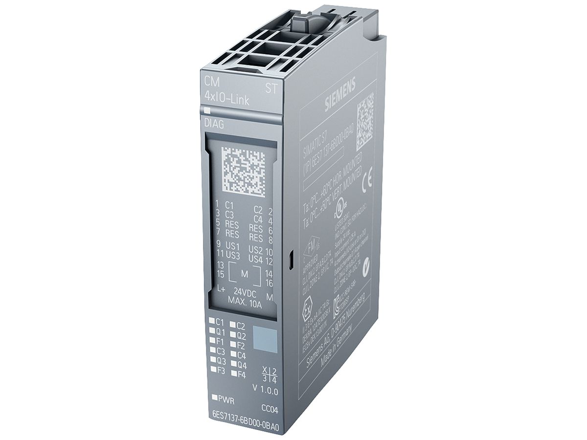 SPS-Kommunikationsmodul Siemens SIMATIC ET200SP CM 4×IO-Link ST A0 CC04