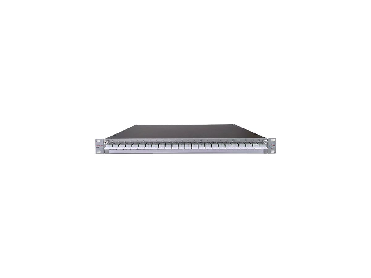 Spleissbox 19" Dätwyler OV-CH 24×LSH-C/APC grün OS2 vertikal 1HE Silber