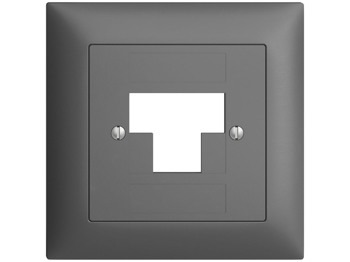 Frontset EDIZIOdue dunkelgrau 88×88mm 3×RJ45