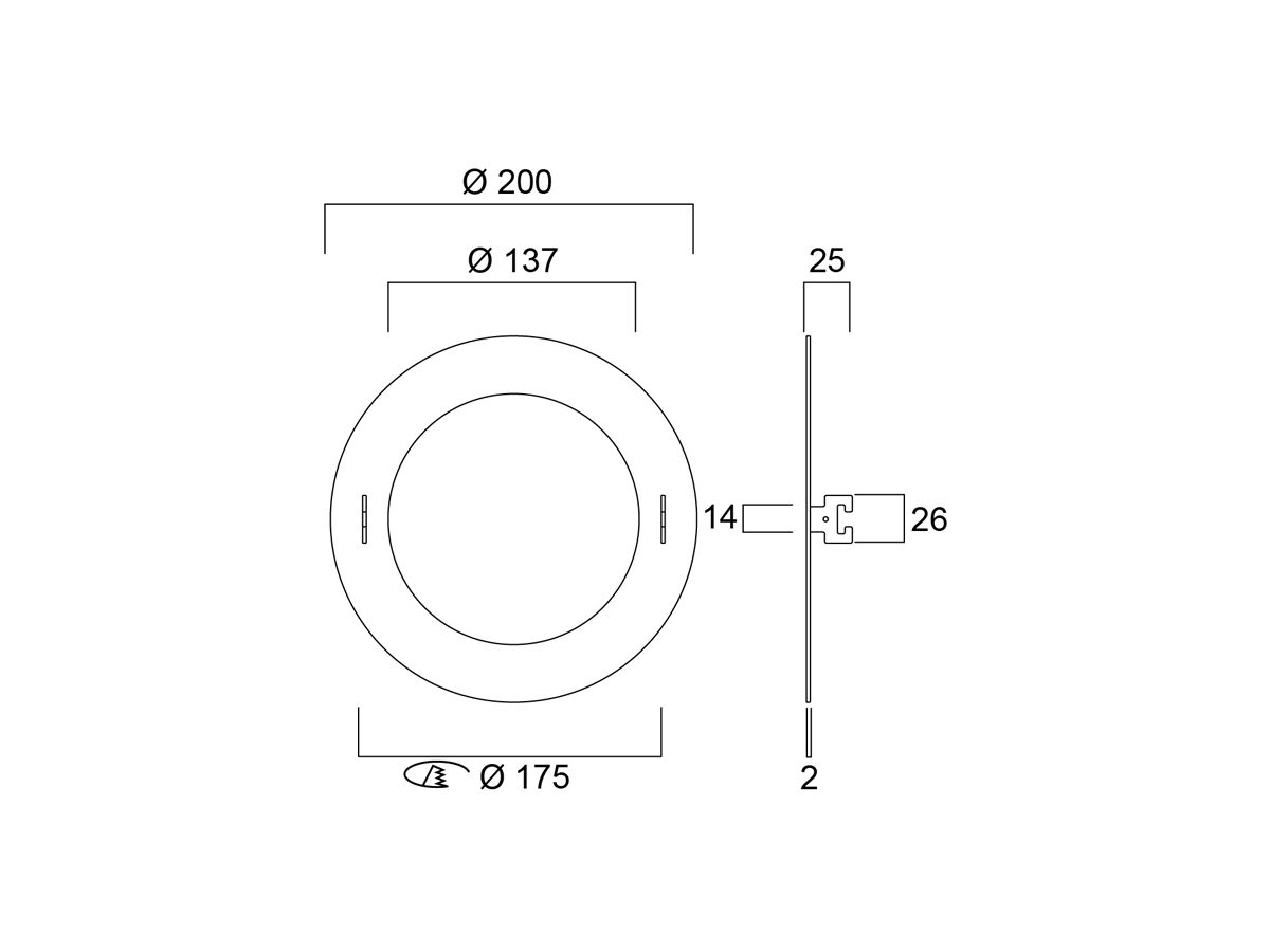 Adapterring Feilo Sylvania Ausschnitt Ø137…175mm RAL 9016