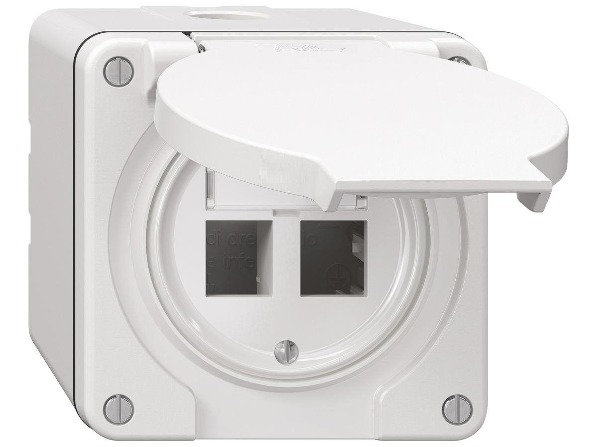 AP-Montageset NEVO freenet SNAPFIX® für 2 Buchsen 87×87mm ws