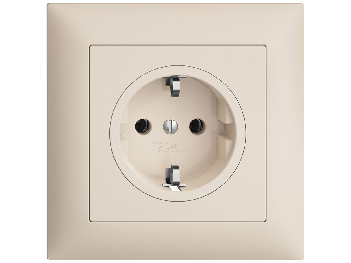 UP-Steckdose Feller EDIZIOdue Schuko 16A 230V 88×88mm crema