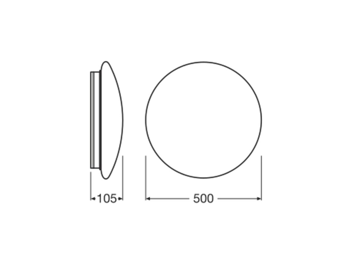 LED-Decken-/Wandleuchte CIRCULAR 19/30/42W 3500lm 3000K IP44/IP20 Ø500 weiss