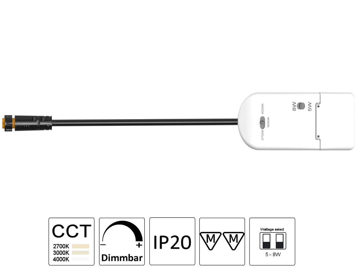 Betriebsgerät MILO Phaseabschnitt dim - 5-8W 330mA 220-240V 118x43x30mm