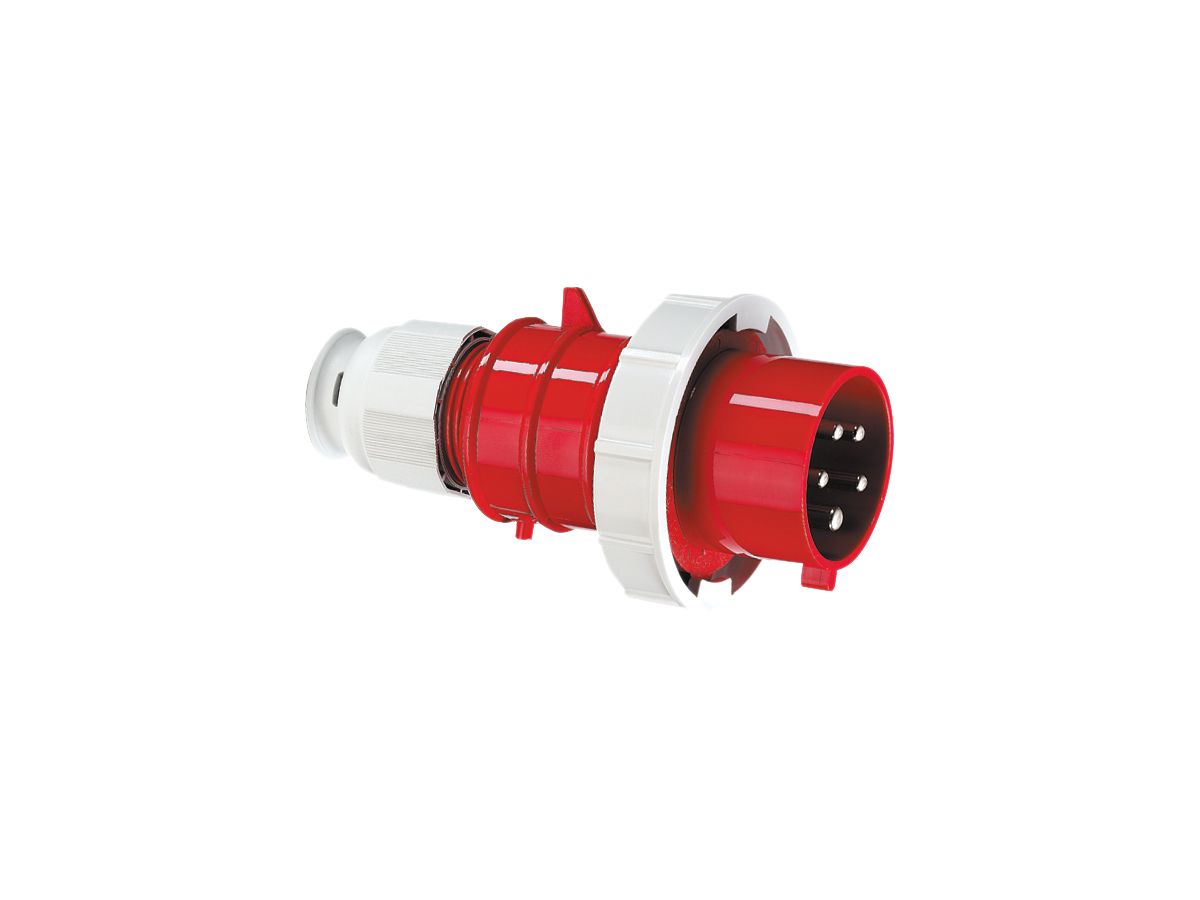 Stecker CEE Bals 5P 32A 400V 6h rot IP67 vernickelt QC.TE-Plus