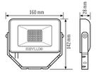 LED-Strahler ESYLUX OFL BASIC, 10W 3000K 1000lm 148×28×100mm IP65, weiss