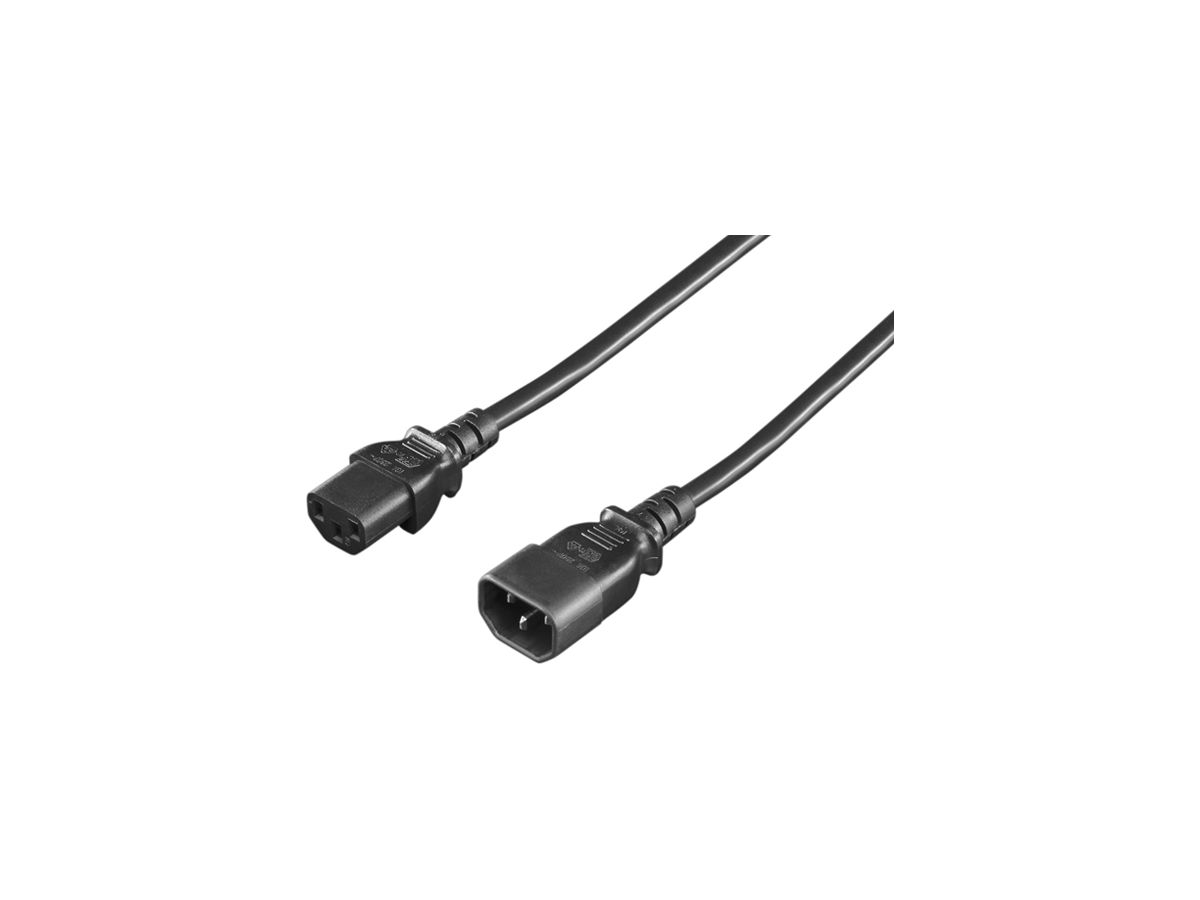 Verlängerungskabel Rittal DK 7200.215 C14/C13 230V 3×1mm² PVC schwarz 1.8m