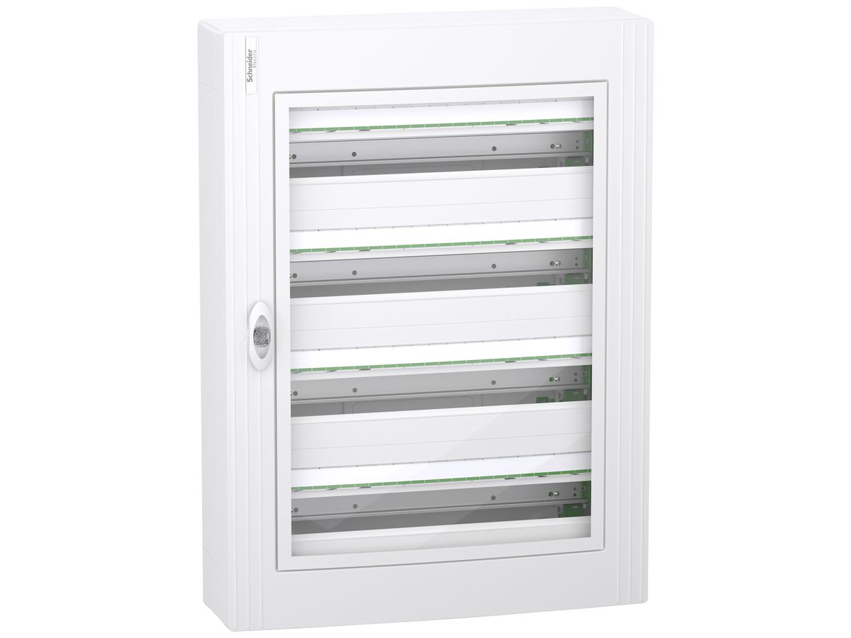 AP-Kleinverteiler SE PrismaSeT XS mit Tür transparent 4×24TE 550×750×168mm