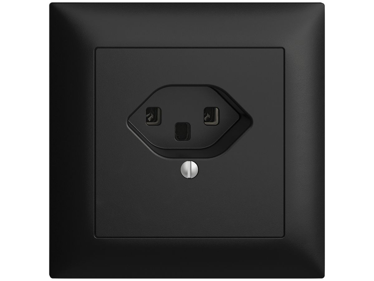 UP-Steckdose EDIZIOdue T23 16A schwarz, Schraubklemmen