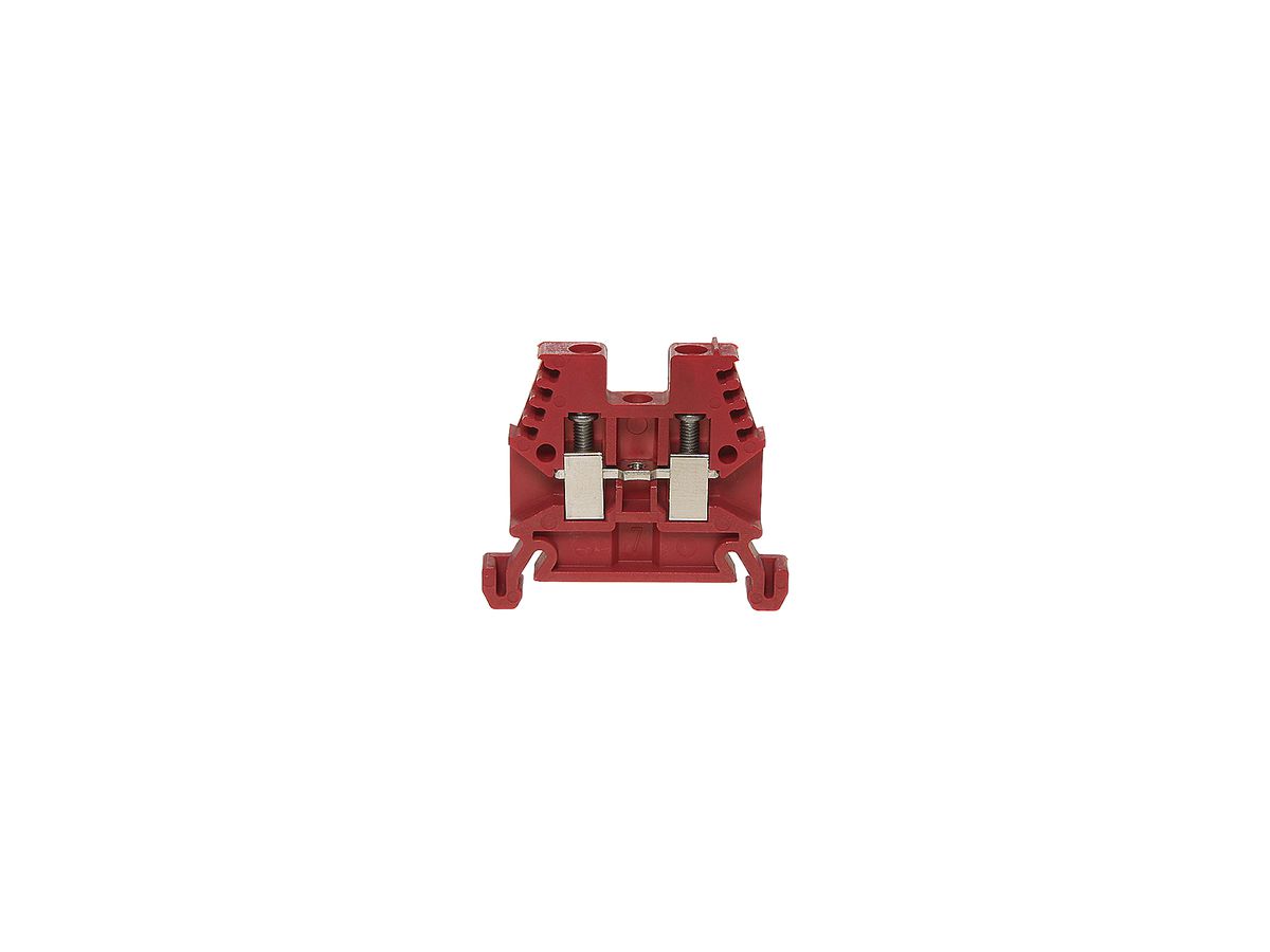 Durchgangs-Reihenklemme Woertz 0.5…4mm² 32A 1000V Schraubanschluss 2×1 TH35 rot