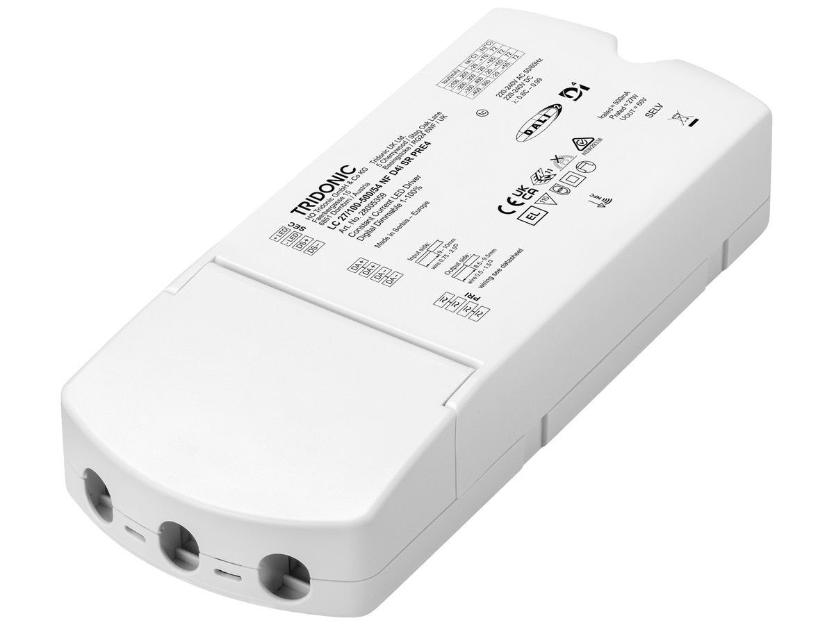 LED-Betriebsgerät Tridonic LC 1.5…27W 220…240V 35…137mA DALI DSI DIM 190×82×34mm