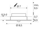 EB-LED-Sicherheitsleuchte SLV P-LIGHT 3W 360lm 5700K bat3hST Ø70mm weiss