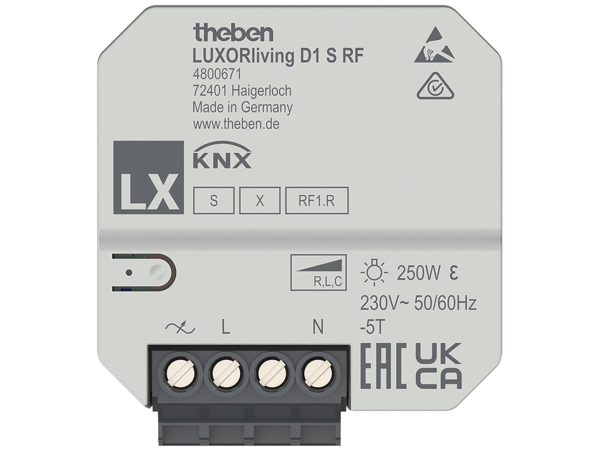 EB-Dimmaktor KNX Theben LUXORliving D1 S RF 1-Kanal