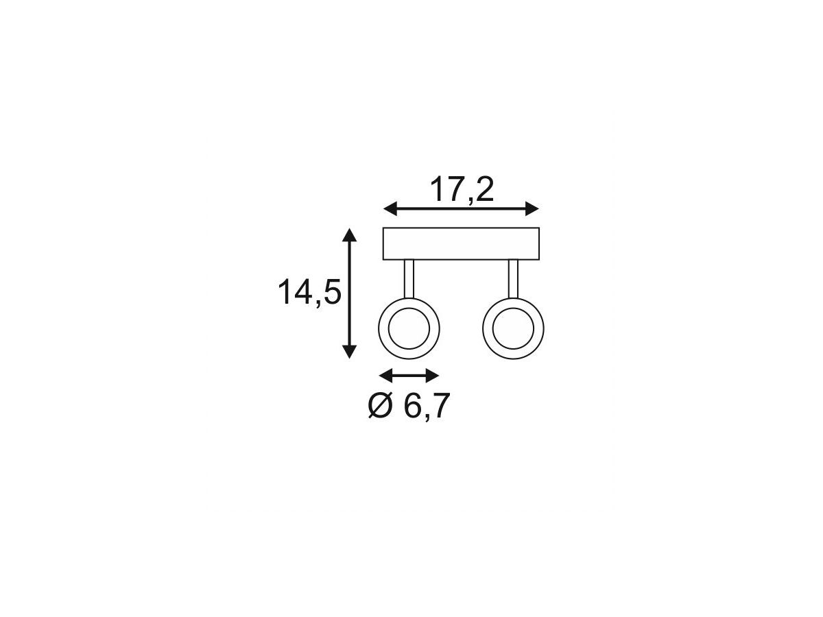 Decken-/Wandleuchte SLV ENOLA_B, 2×GU10 50W IP20 mattschwarz