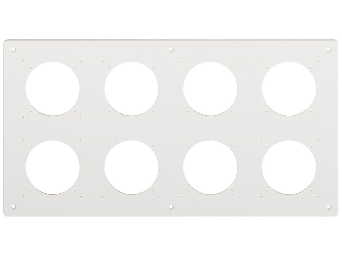 NUP-Kopfzeile Feller NEVO, 2×4, für N.CO-Apparate, weiss