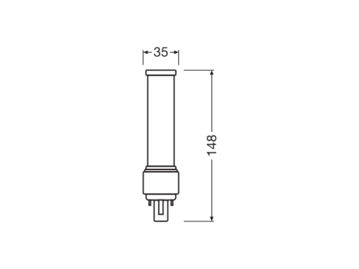 LED-Lampe LEDVANCE DULUX D18 G24d-2 7W 770lm 6500K mattiert 148mm