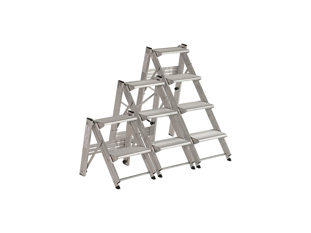 Sicherheitstreppe Plica Pratiko, 3 Stufen, Aluminium