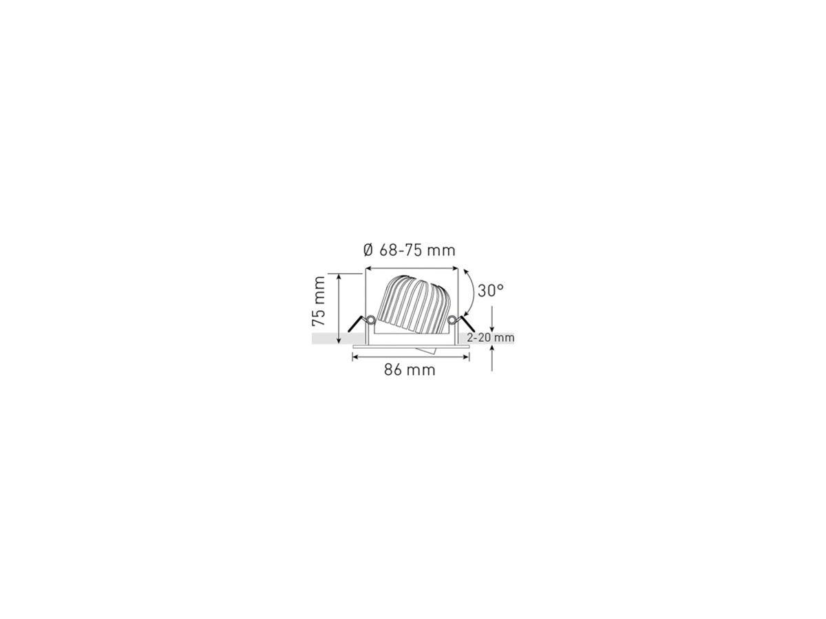 EB-LED-Spot maxLUCE MOVE 10.5W 230V DIM 830lm 927 Loch-Ø68mm 38° IP44 weiss