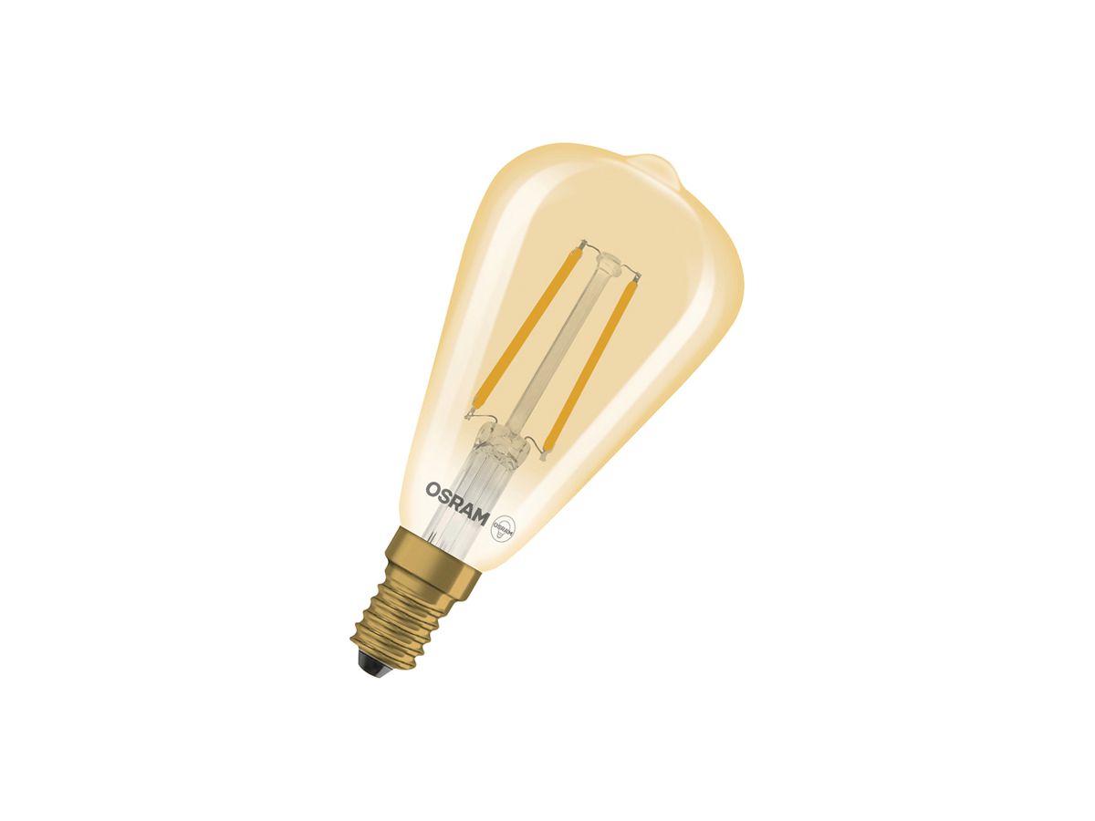 LED-Lampe LEDVANCE Vintage 1906 E14 2.8W 2200K klar/gold 320° DIM Ø48×108mm