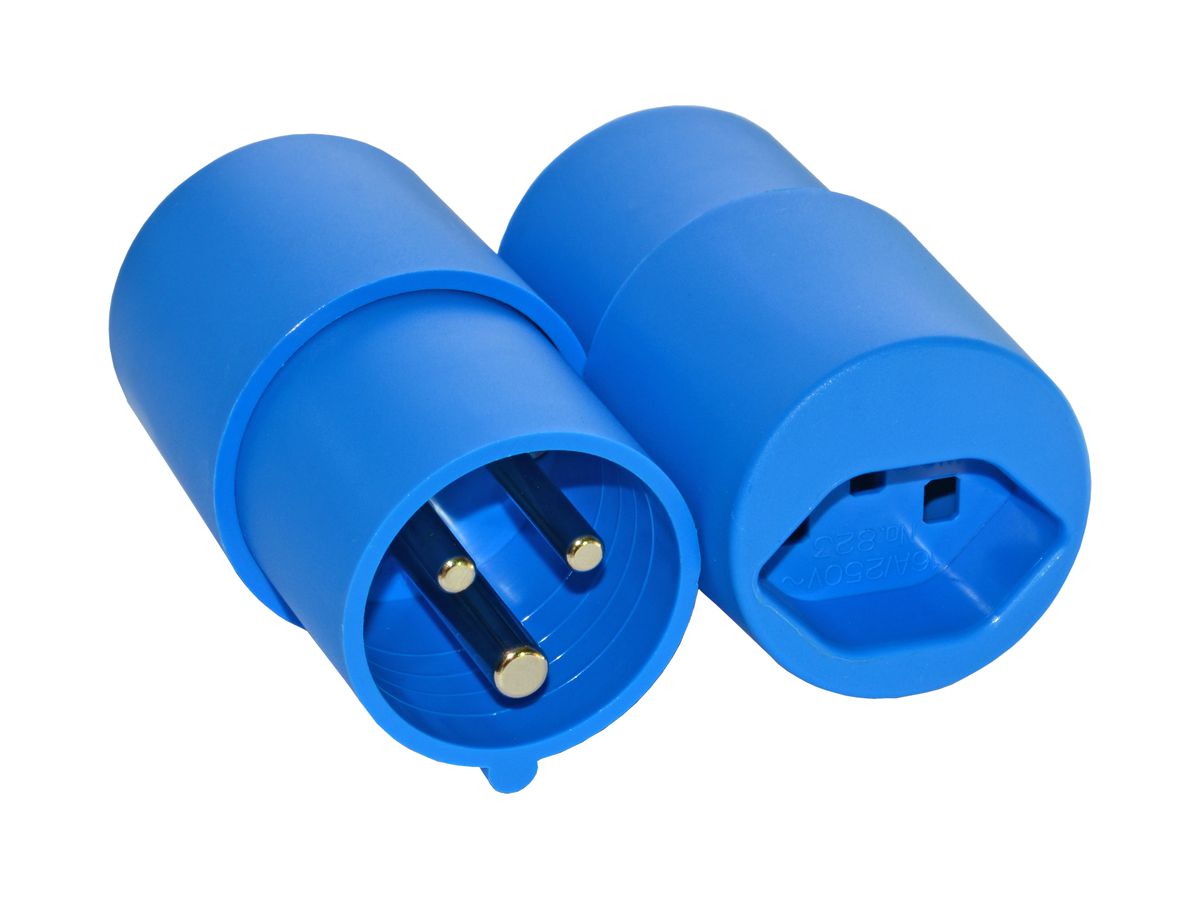 Adapter CEE 16 – CH T23, blau 6h LNPE 250V 16A