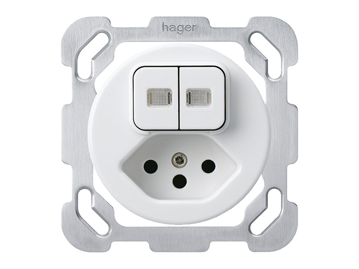 Einsatz zu UP-Leuchtkombination 1/3+3/1L+Typ 13 basico weiss 2 Linsen