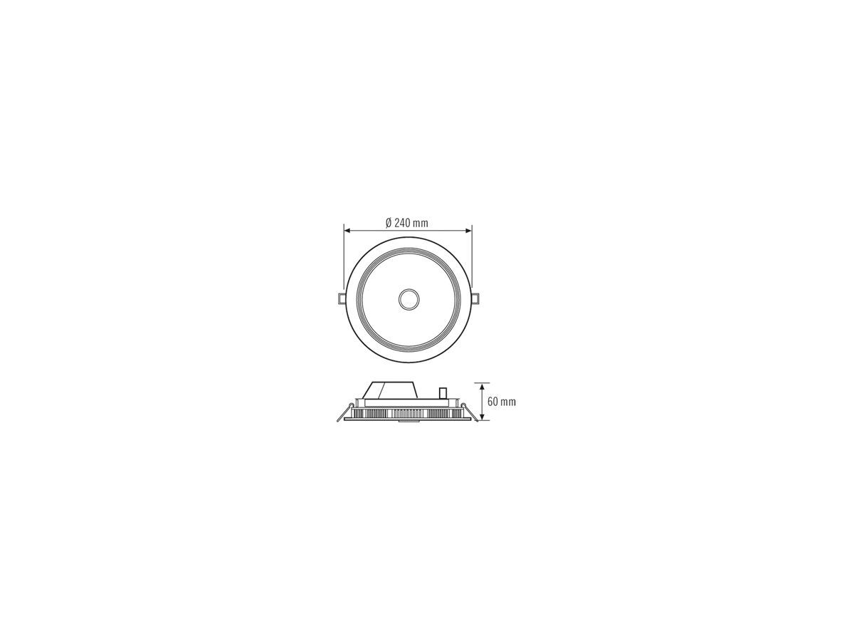 LED-Downlight ESYLUX ELSA-2 PD PS DALI, Ø240 18W 3000K 1750lm, weiss