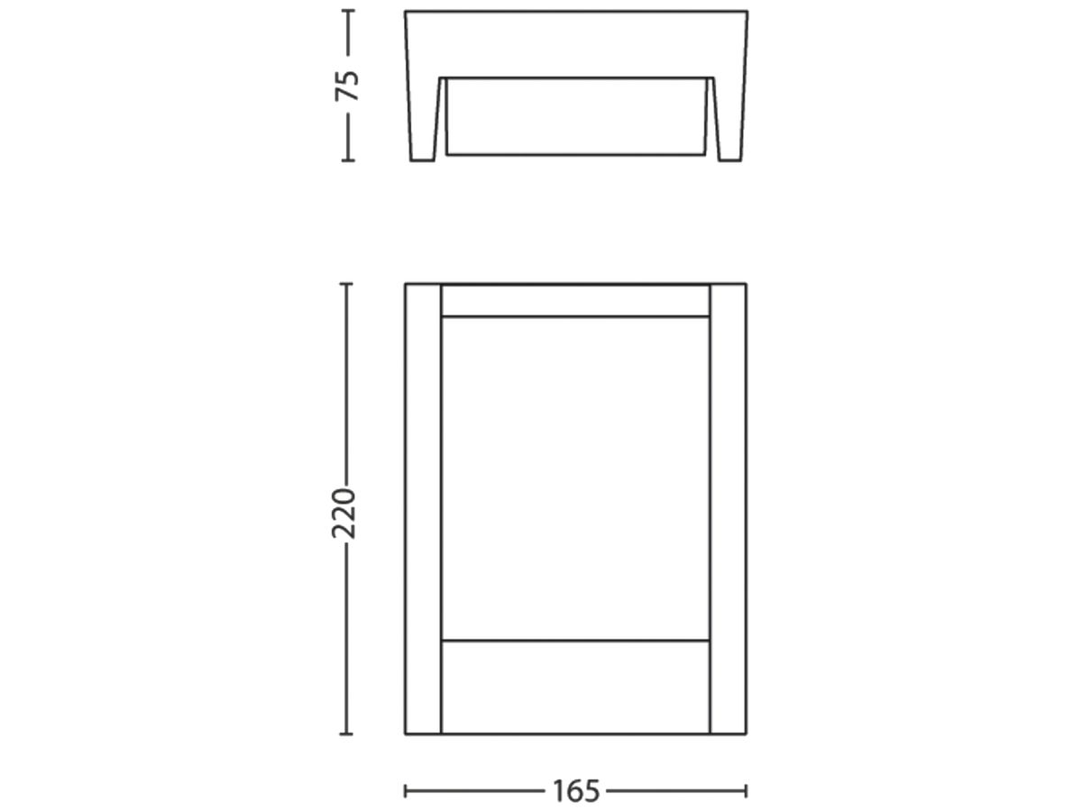 LED-Wandleuchte Philips Arbour 800lm 3000K IP44 220×165mm anthrazit