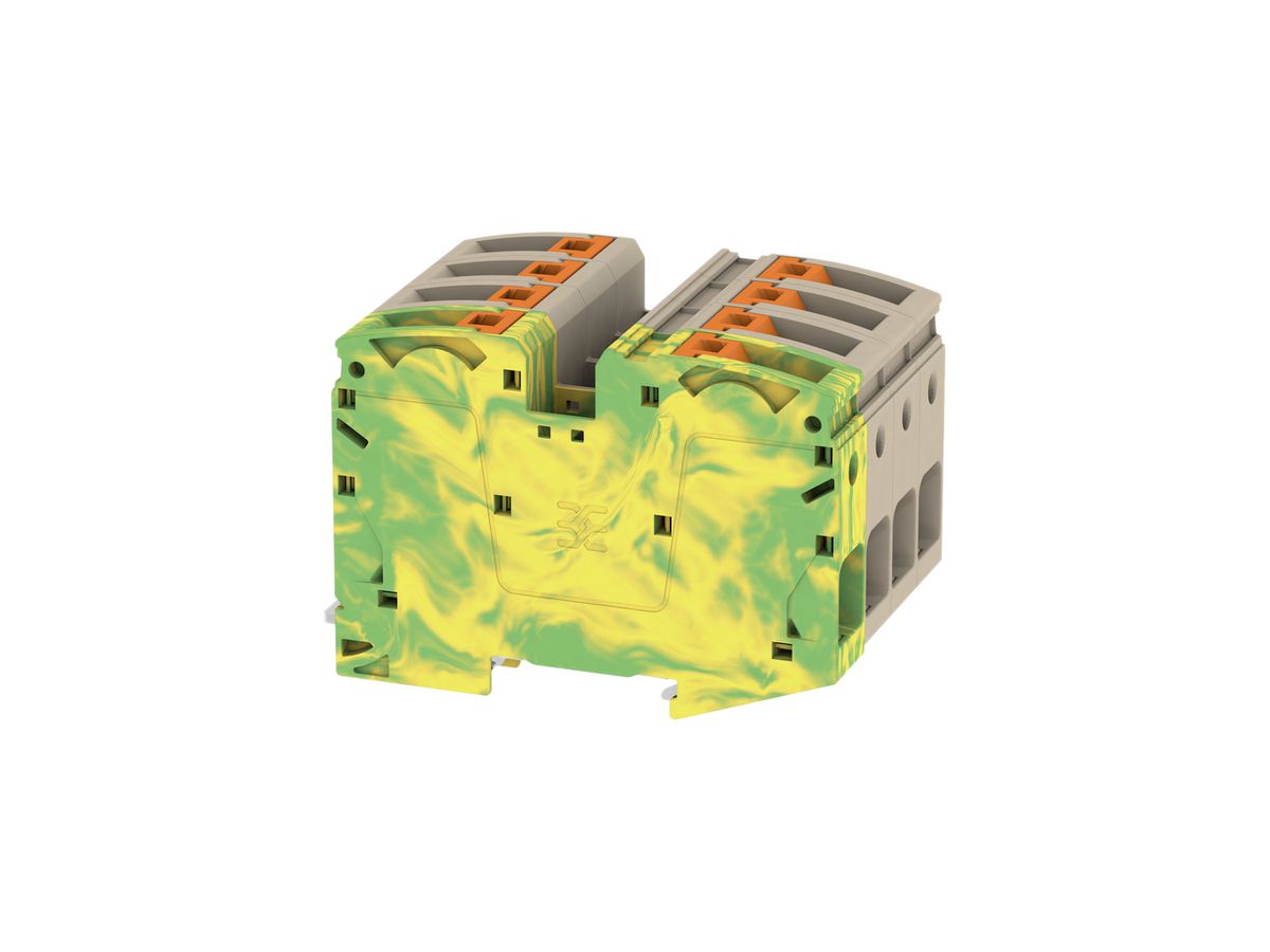 Durchgangs-Reihenklemme Weidmüller A2C PUSH IN 8×35mm² TS35 beige/grün-gelb