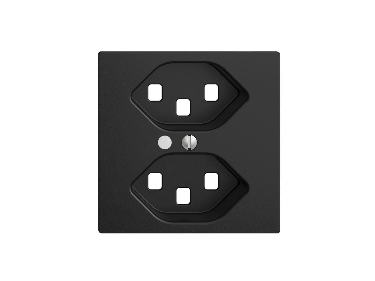 Frontset EDIZIOdue schwarz, 60×60mm 2×T23 mit Linse