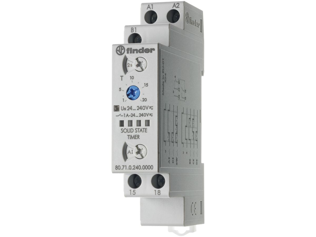 REG-Zeitrelais Finder 80.71, 1W 1A 24…240VAC/DC Multifunktion